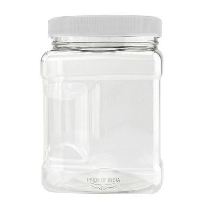 Clear PET Plastic Grip Dry/Liquid Food Storage Jars w/ Caps (Food Grade - BPA Free)